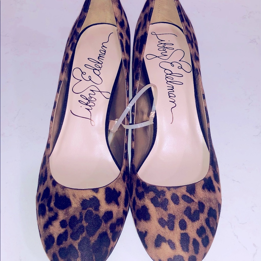 Libby Edelman Jenna Fabric Leopard Animal Print  Shoe Size-10